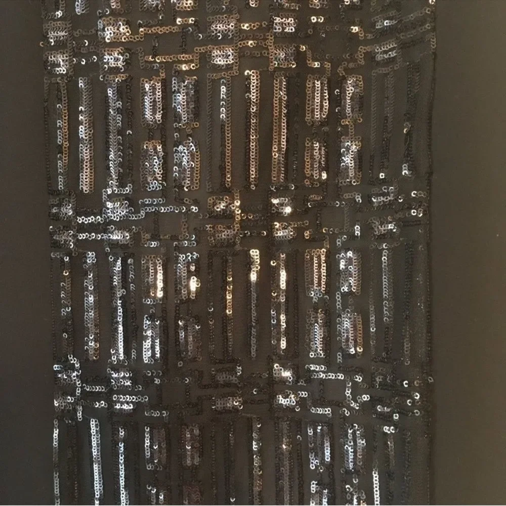 Worthington Black and Silver Sequin Pencil Skirt